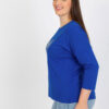 Kobaltová plus size mikina SIGNORIA s aplikací