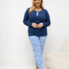 Tmavě modré bavlněné pyžamo SYNNØVE plus size