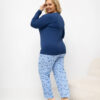 Tmavě modré bavlněné pyžamo SYNNØVE plus size