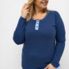 Tmavě modré bavlněné pyžamo SYNNØVE plus size