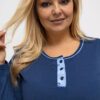 Tmavě modré bavlněné pyžamo SYNNØVE plus size