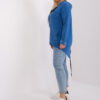 Tmavě modrá mikina plus size s nápisy – RINELIA