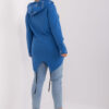 Tmavě modrá mikina plus size s nápisy – RINELIA