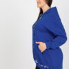 Tmavě modrá propínací mikina plus size s kapucí – ULIELLA