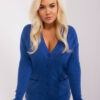 Tmavě modrý plus-size kardigan ALINE s viskózou