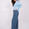 Tmavě modré wide-leg džíny SUBLEVEL s prošitím – IREORIA