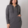Tmavě šedá plus size tunika UMBRIA s kapucí