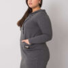 Tmavě šedá plus size tunika UMBRIA s kapucí