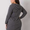 Tmavě šedá plus size tunika UMBRIA s kapucí
