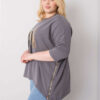 Tmavě šedý plus size top ESMARINE s grafikou