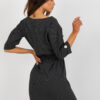 Tmavě šedé vlněné plus size midi šaty THEODORA