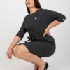 Tmavě šedé vlněné plus size midi šaty THEODORA