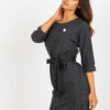 Tmavě šedé vlněné plus size midi šaty THEODORA