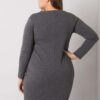 Tmavě šedé melírované plus size šaty ORIELLE s kapsami