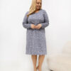Tmavě šedá plus size noční košile VIIVI s květinami