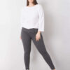 Tmavě šedé melírované legíny plus size – NYRETTA