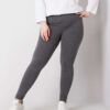 Tmavě šedé melírované legíny plus size – NYRETTA