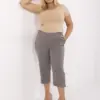 Tmavě šedé rybářské kalhoty plus size s knoflíky – FENALIA