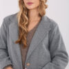Tmavě šedý kabát MODA ITALY s kostkovanou podšívkou – QUAERIA