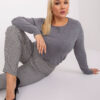 Tmavě šedý plus size svetr LARYSA s viskózou
