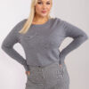 Tmavě šedý plus size svetr LARYSA s viskózou