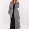 Tmavě šedý elegantní dvouřadý kabát – QUAESSA