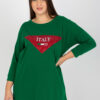 Tmavě zelená plus size mikina APPLINNE
