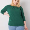 Tmavě zelený plus size top VELARIS