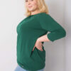 Tmavě zelený plus size top VELARIS