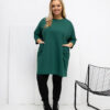 Tmavě zelená plus-size tunika BUTTONEL