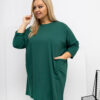 Tmavě zelená plus-size tunika BUTTONEL