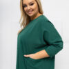 Tmavě zelená plus-size tunika BUTTONEL