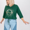 Tmavě zelená plus size mikina MAILENNE s motýlem