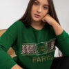 Tmavě zelená plus size mikina PARISARA