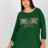 Tmavě zelená plus size mikina PARISARA