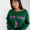Tmavě zeleno-fialová dlouhá oversize mikina s potiskem – TELESSA