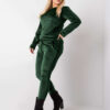 Tmavě zelený velurový komplet Jeanne Plus size – DALANA