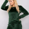 Tmavě zelený velurový komplet Jeanne Plus size – DALANA