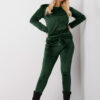 Tmavě zelený velurový komplet Jeanne Plus size – DALANA