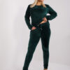 Tmavě zelený viskózový velurový komplet Jeanne Plus size – DALANA