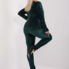 Tmavě zelený viskózový velurový komplet Jeanne Plus size – DALANA