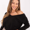 Černý crop top QUEVANNA s širokým výstřihem