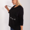Černá plus size mikina MELLORA