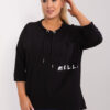 Černá plus size mikina MELLORA
