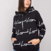 Černá plus size mikina Jossa s kapsou – HELARA