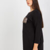 Černá plus size mikina PARISARA s aplikací