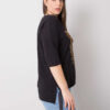 Černý plus size top HERMELIS se zlatou aplikací