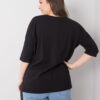 Černý plus size top HERMELIS se zlatou aplikací