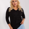 Černý plus size top JOIESIZE