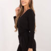 Černý top PEARLIS s henley výstřihem